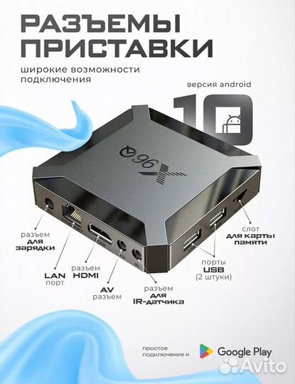 SMART tv приставка x96q 1/8 Гб новая