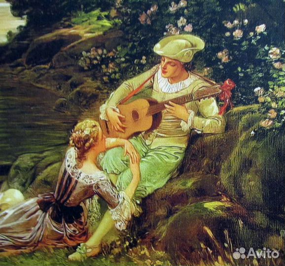 Картина на холсте - Свидание у реки