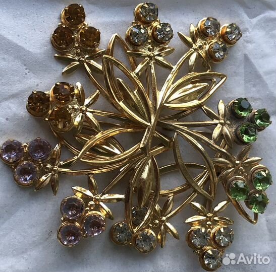 Броши латунь позолота СССР Чехословакия