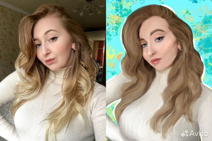 Портрет по фото, арт-ретушь, портрет на холсте