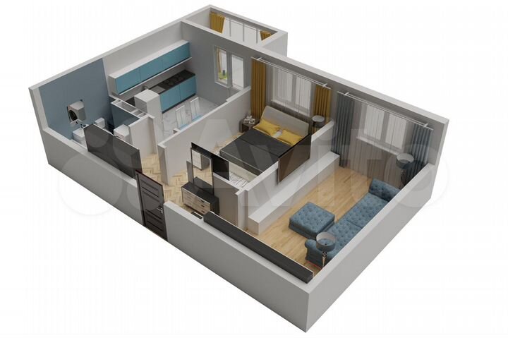 2-к. квартира, 55,5 м², 7/9 эт.