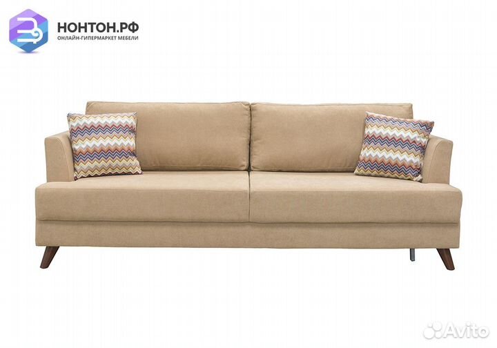 Диван тик-так Дамаск бежевый / зигзаг