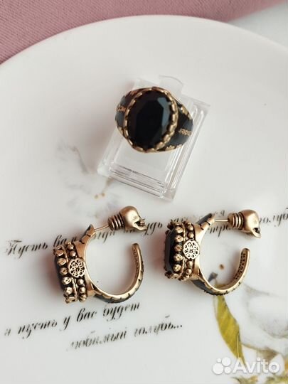 Набор серьги и кольцо Alexander McQueen