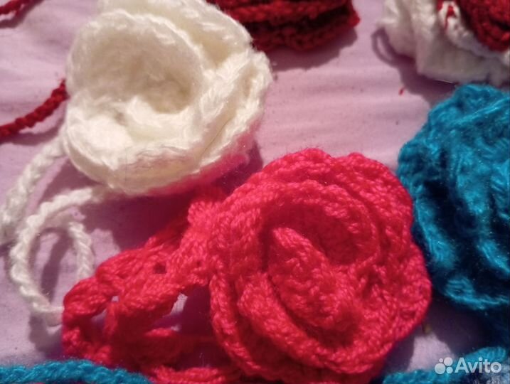 Чекеры вязанные цветок