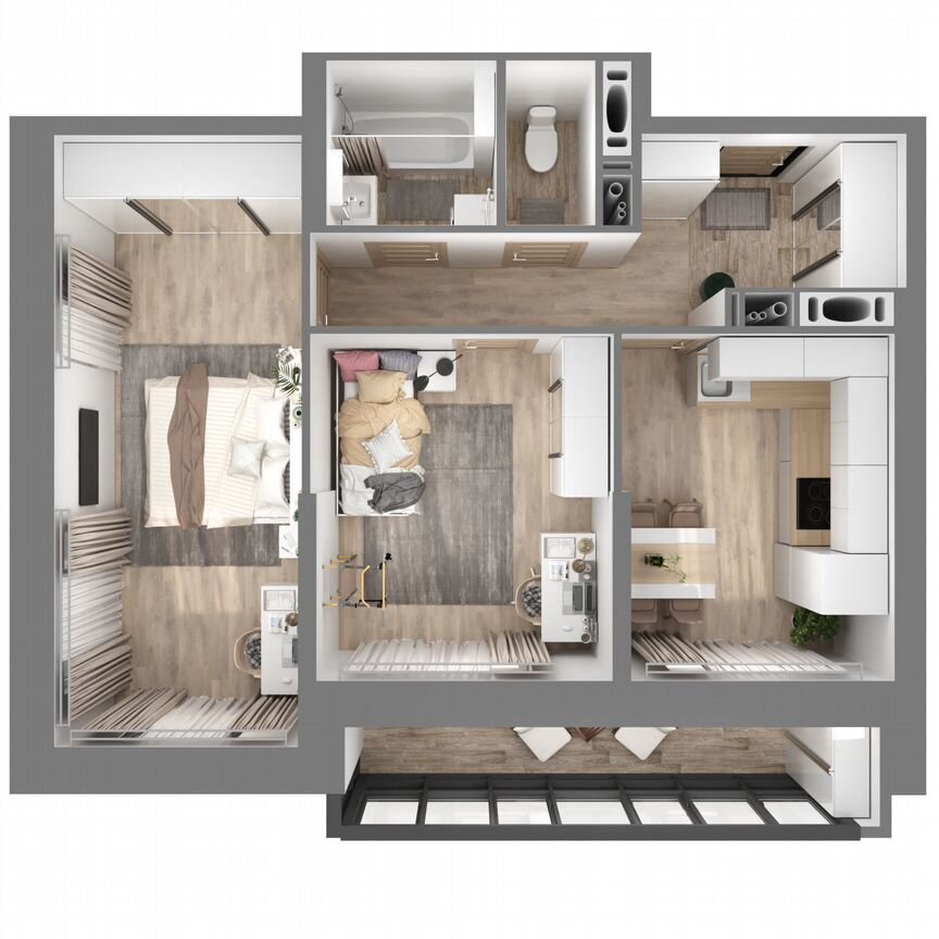 2-к. квартира, 55,4 м², 14/23 эт.