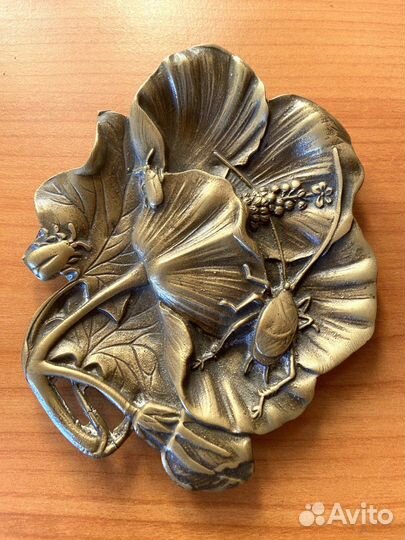 Пепельница мелочница антикварная бронза Франция
