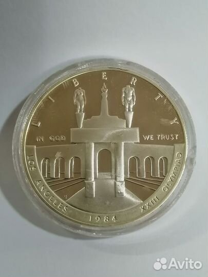 Доллар. Серебро. 1984 года. Орёл. В капсуле