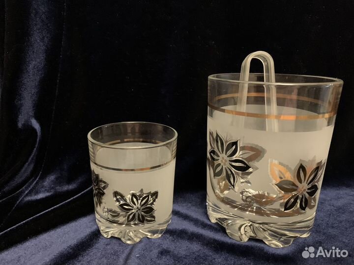 Набор стаканов и ведерко для льда