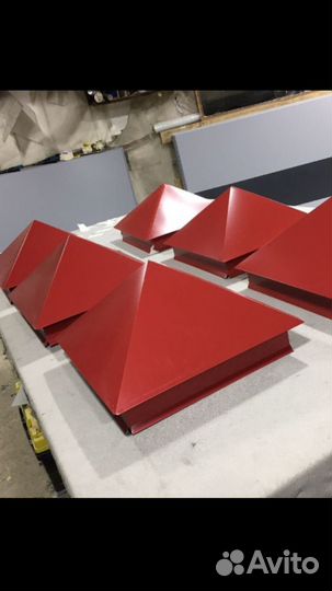 Колпаки на столбы забора#100