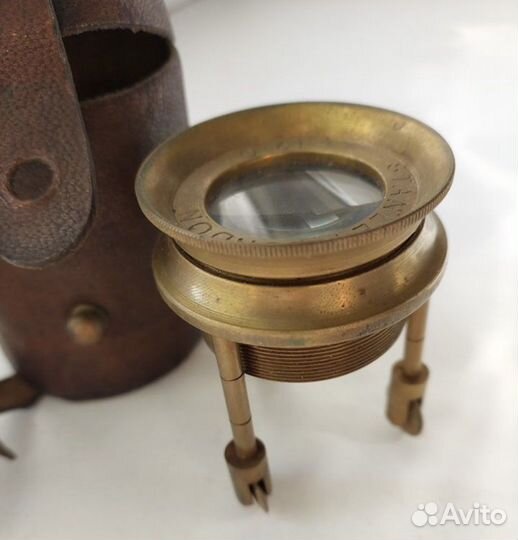 Антикварная 1910 военная английская лупа для карт