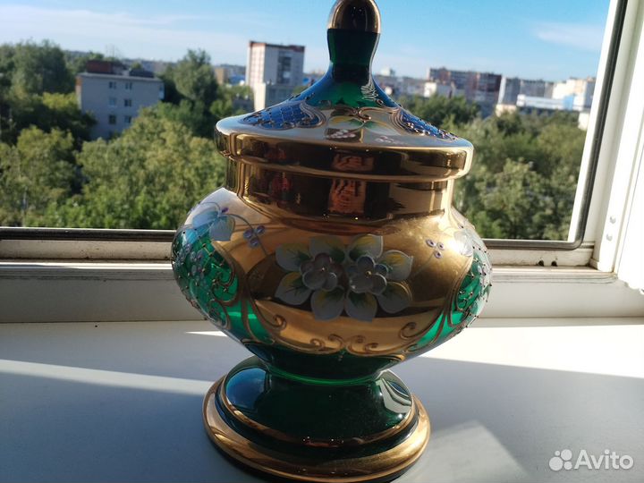 Ваза фруктовница конфетница Богемия лепка Чехия