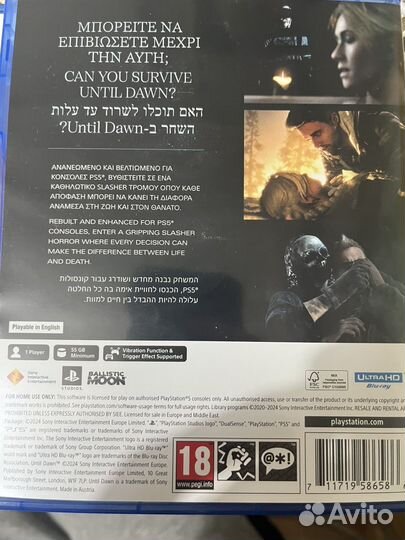 Игра для playstation ps5 until dawn