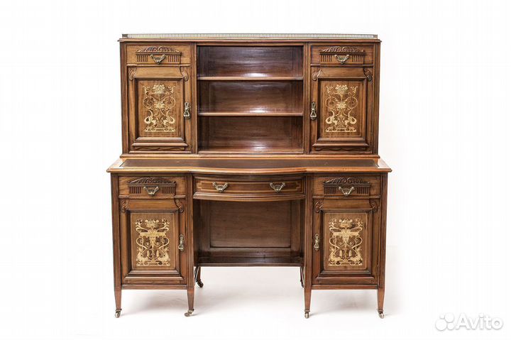 Антикварный письменный стол с надстройкой