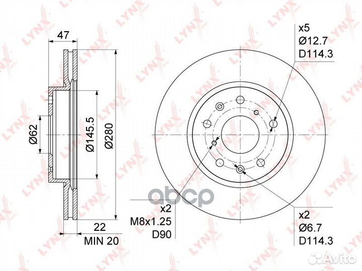 Диск тормозной suzuki SX4 06- передний вент.D 2