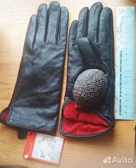 Перчатки кожаные новые 7 размер