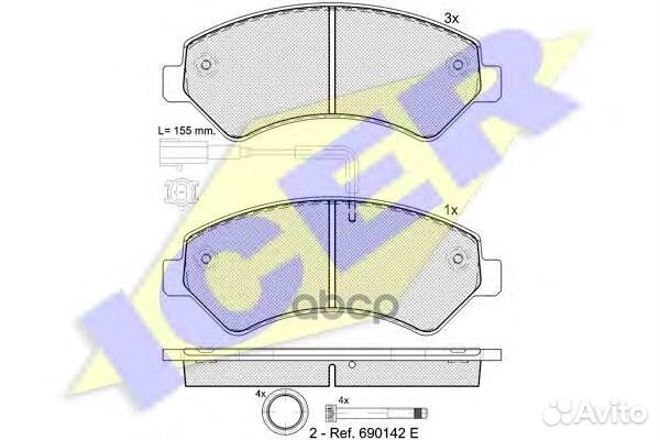 Колодки торм.пер. 141836 Icer
