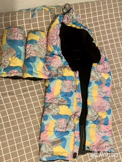 Зимний конверт в коляску leokid с варежками