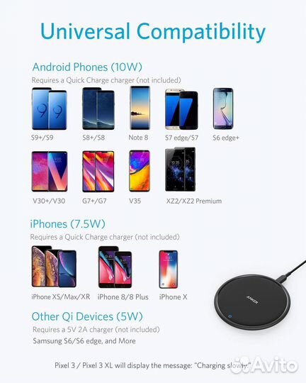 Новая беспроводная зарядка Anker PowerWave 10W