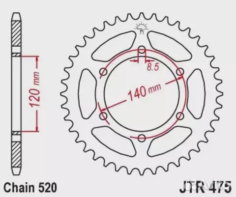 Звезда ведомая JTR475 42