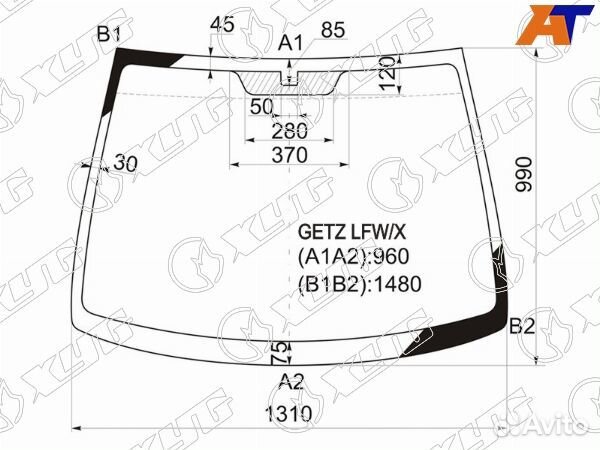 Стекло лобовое hyundai click