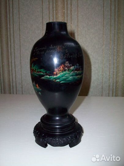 Ваза старый Китай ручная роспись 50е гг Винтаж