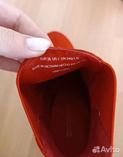 Ботильоны H&M 38 красные замша