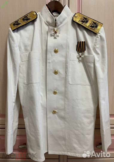 Мундир царский адмирал риф летний белый обр. 1907