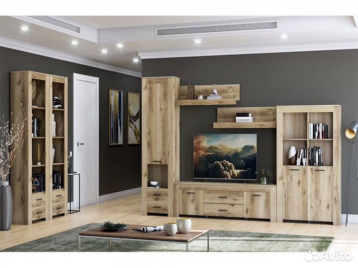 Полка навесная 1400 Квадро црк.квд.39 дуб делано с