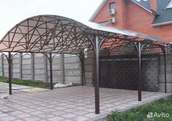 Навес из металлочерепицы