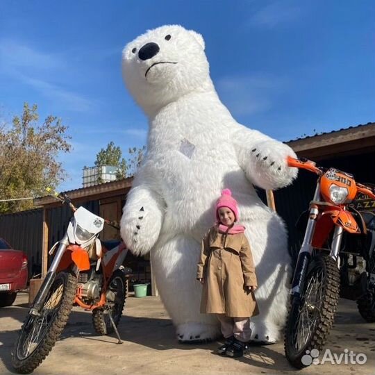 Белый мишка на праздник Ростовая кукла