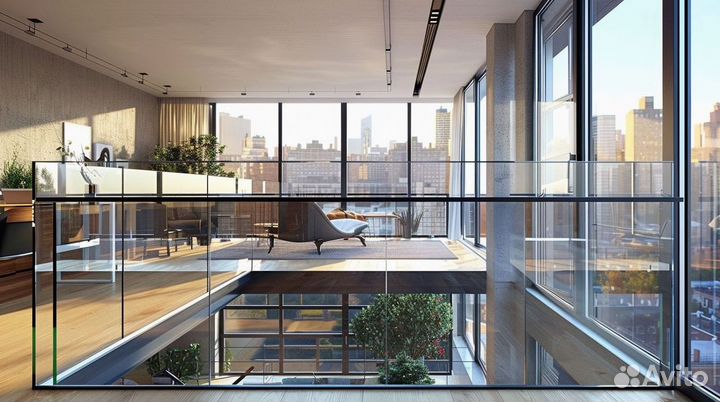 Стеклянное ограждение лестницы на заказ