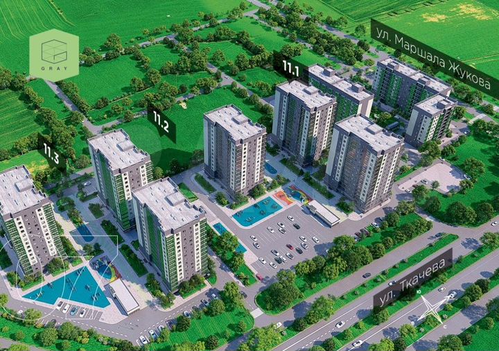 Квартира-студия, 33,8 м², 3/15 эт.