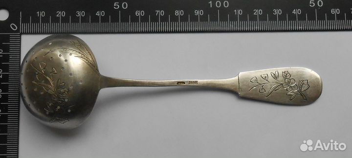 Чайное ситечко, серебро 84 пробы