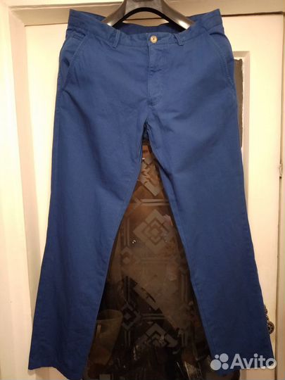 Massimo dutti синие льняные брюки 31