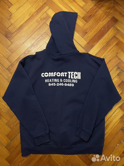 Винтажная оверсайз толстовка худи Hanes Boxy Fit