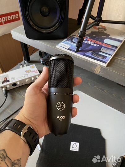 Микрофон akg p120 +XLR +Пантограф +Паук + Поп фил