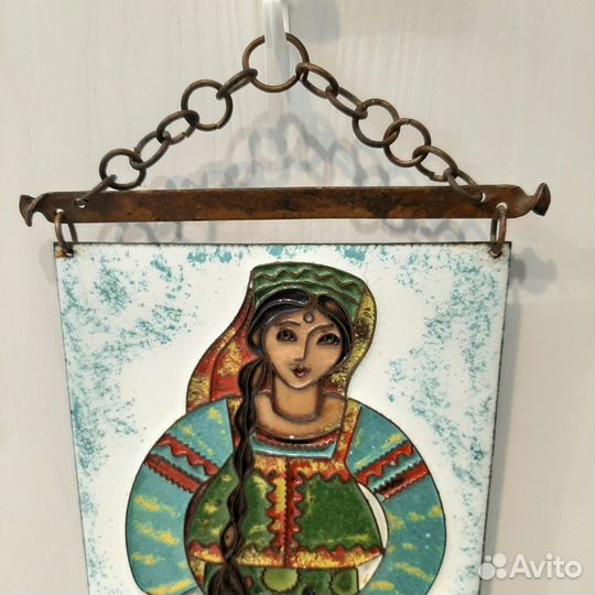 Панно на массивной меди СССР горячие эмали