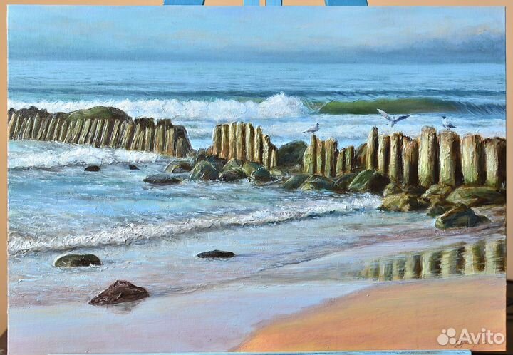 Живопись маслом, морской пейзаж 