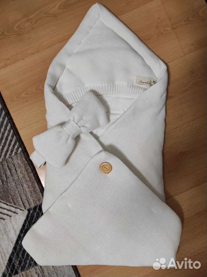 Конверт-одеяло вязаный на выписку