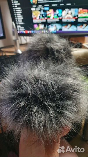 Ветрозащита для микрофона меховая новая