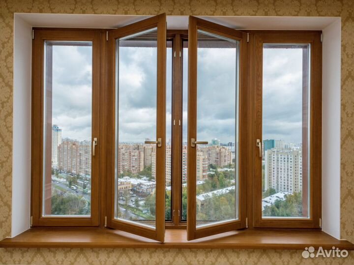 Деревянные окна со стеклопакетами