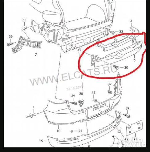Усилитель заднего бампера Volkswagen Tiguan