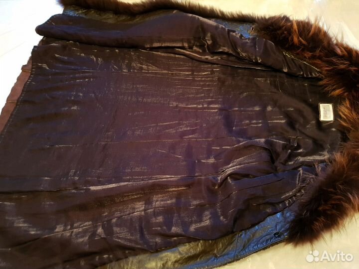 Шуба из каракуля с чернобуркой