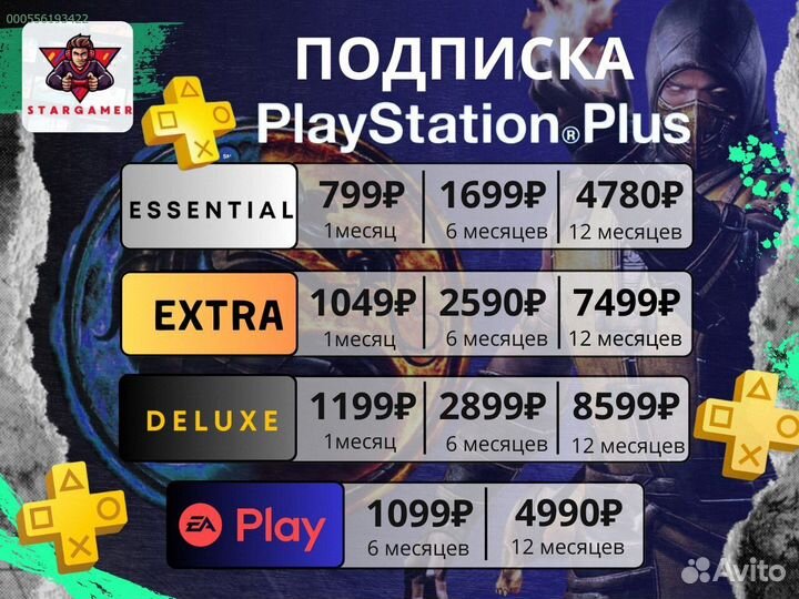 Подписка PS Plus Россия Игры PlayStation PS4 и PS5 (Арт.64336)