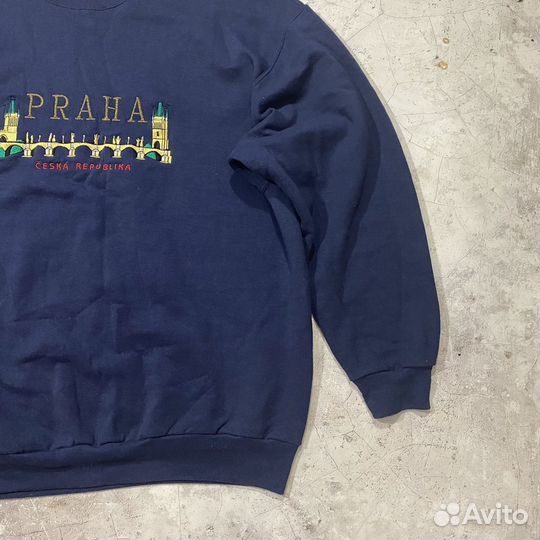 Винтажный свитшот Praha y2k vintage XXL