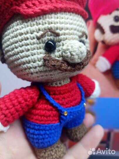 Вязанная игрушка Марио, сувенир, ручная работа