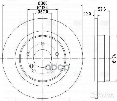 Диск торм. для а/м Mercedes C (W204) (07) зад
