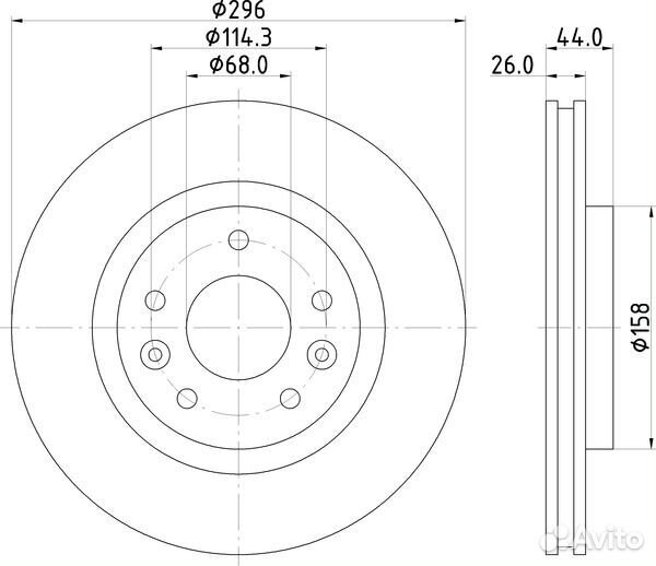 Диск тормозной перед