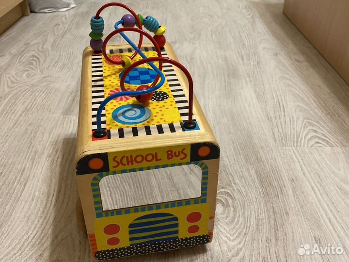 Развивающий деревянный автобус игрушка