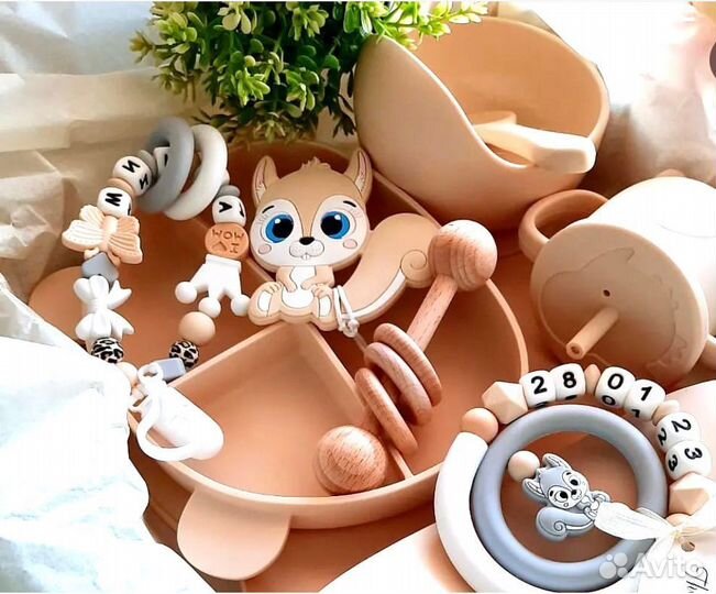 Именные держатели для пустышек, грызунки